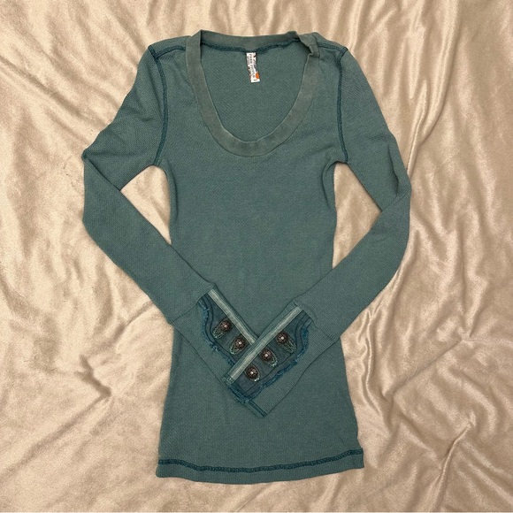 Free People Motor Cuff Thermal Cypress Green - Picture 1 of 7